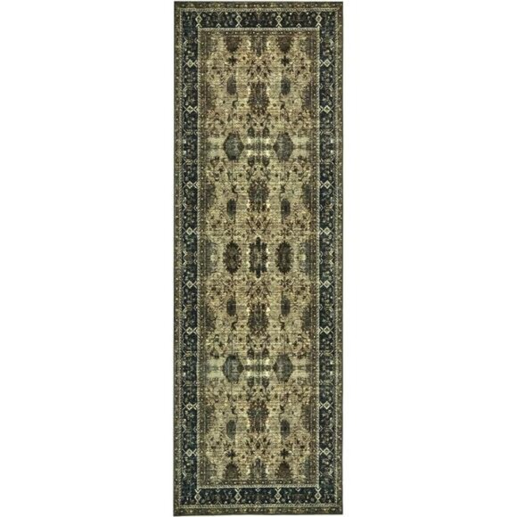 Hallway Runner Rug 2.6x8 Ft Tauqe/Multi Anti-Skid Printed Persian Entryway Mat - Picture 2 of 6